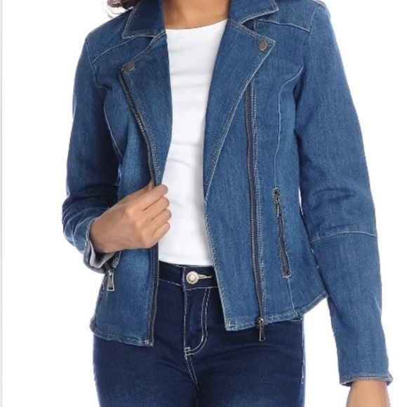 Kate & Mallory Jackets & Blazers - Kate & Mallory Women's Moto Denim Jacket Size Small